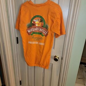 Mens Sz L Margaritaville Montego Bay Orange Shirt Salt Shaker